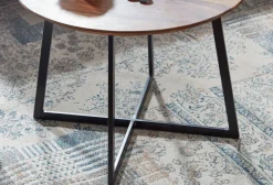 FineBuy Couchtisch Sheesham Massivholz rund Ø 60 cm | Wohnzimmertisch Holz