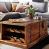 FineBuy Couchtisch Sheesham Massivholz Truhe mit Stauraum Wohnzimmertisch