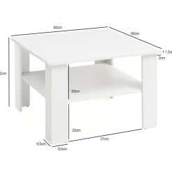 FineBuy Couchtisch SV51868 Tisch Holz 60x42x60cm Wohnzimmertisch Sofatisch klein