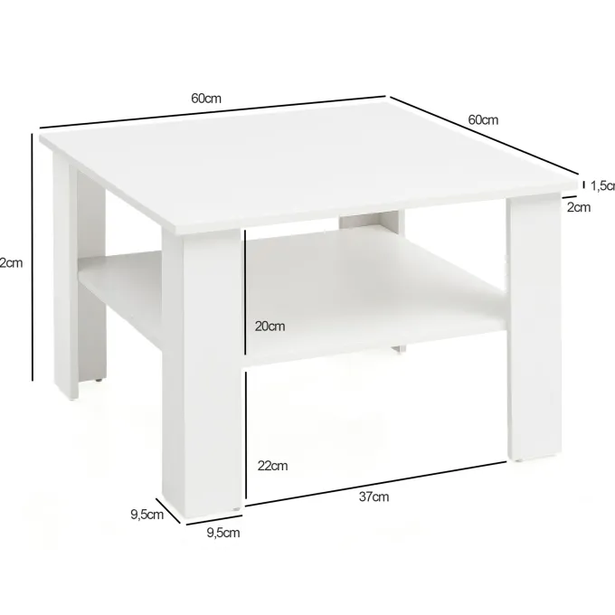 FineBuy Couchtisch SV51868 Tisch Holz 60x42x60cm Wohnzimmertisch Sofatisch klein