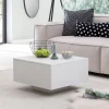 FineBuy Couchtisch Weiß 60 x 60 cm Wohnzimmertisch Beistelltisch Quadratisch