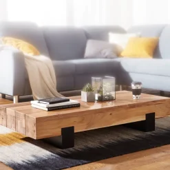 FineBuy Couchtisch Wohnzimmertisch Massivholz Sofatisch Massiv Wohnzimmer Tisch