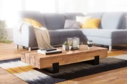 FineBuy Couchtisch Wohnzimmertisch Massivholz Sofatisch Massiv Wohnzimmer Tisch