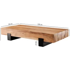 FineBuy Couchtisch Wohnzimmertisch Massivholz Sofatisch Massiv Wohnzimmer Tisch