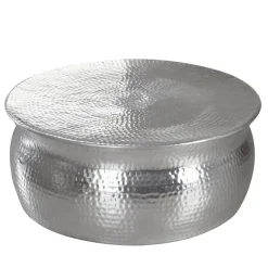 FineBuy Couchtisch Wohnzimmertisch Sofatisch rund Hammerschlag Loungetisch