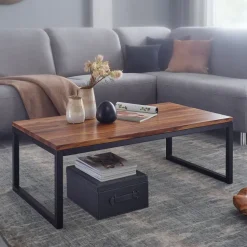 FineBuy Couchtisch 110x40x60 cm Massivholz Wohnzimmertisch Tisch Wohnzimmer