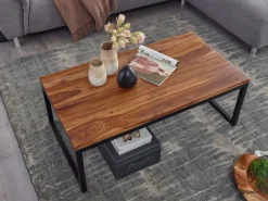 FineBuy Couchtisch 110x40x60 cm Massivholz Wohnzimmertisch Tisch Wohnzimmer
