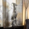 FineBuy Deko Design Dog aus Aluminium silbern Windhund Skulptur Hundestatue