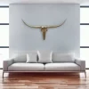 FineBuy Deko Geweih Bull L Aluminium Deisgn Hörner 125 cm Wanddekoration