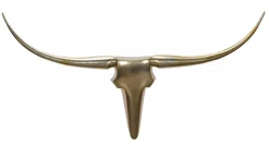 FineBuy Deko Geweih Bull L Aluminium Deisgn Hörner 125 cm Wanddekoration