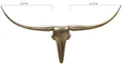FineBuy Deko Geweih Bull L Aluminium Deisgn Hörner 125 cm Wanddekoration