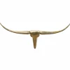 FineBuy Deko Geweih Bull M Aluminium Design Hörner 100cm Wanddekoration Gold