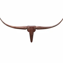 FineBuy Deko Geweih Bull M Aluminium Design Hörner 100cm Wanddekoration Bronze