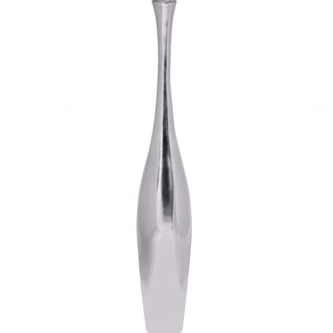 Finebuy Deko-Vase Aluminium Blumenvase Alu-Dekoration Wohndeko Farbe silber
