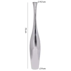 Finebuy Deko-Vase Aluminium Blumenvase Alu-Dekoration Wohndeko Farbe silber
