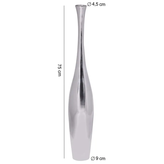 Finebuy Deko-Vase Aluminium Blumenvase Alu-Dekoration Wohndeko Farbe silber