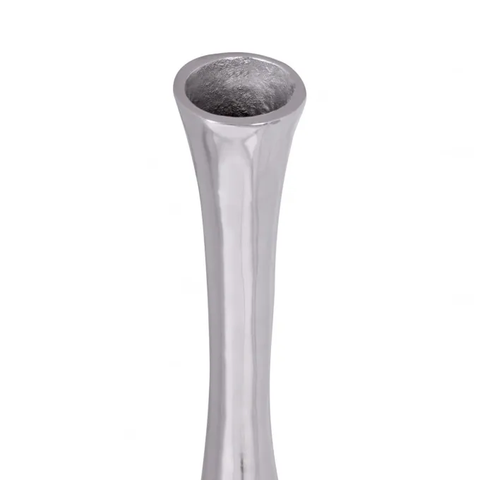Finebuy Deko-Vase Aluminium Blumenvase Alu-Dekoration Wohndeko Farbe silber