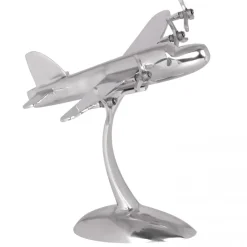 FineBuy Design Deko Flugzeug Propeller aus Aluminium Flieger Farbe Silber