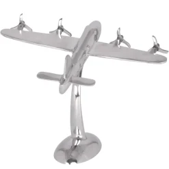 FineBuy Design Deko Flugzeug Propeller aus Aluminium Flieger Farbe Silber