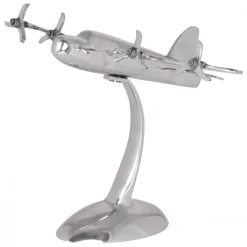 FineBuy Design Deko Flugzeug Propeller aus Aluminium Flieger Farbe Silber