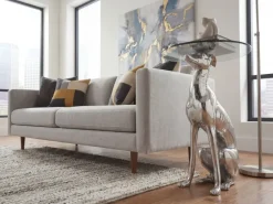 FineBuy Design Skulptur Deko Beistelltisch Hund aus Aluminium Farbe Silber