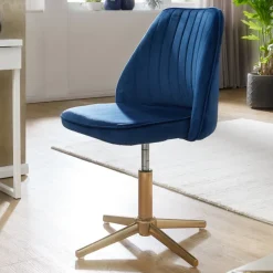 FineBuy Drehstuhl Samt Schreibtischstuhl Drehbar Modern Schalenstuhl Home Office