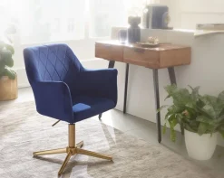 FineBuy Drehstuhl Samt Schreibtischstuhl Schalenstuhl Home Office Drehbar Modern