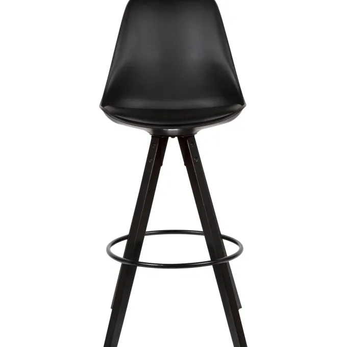 FineBuy 2er Set Barhocker Schwarz Tresenhocker Kunstleder mit Lehne Barstuhl