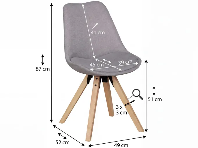 FineBuy 2er Set Esszimmerstühle Retro Stuhl Küchenstühle Stoff Stühle