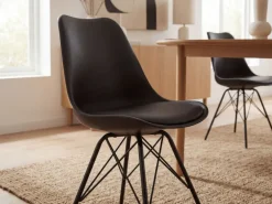 FineBuy 2er Set Esszimmerstuhl Küchenstuhl Kunstleder Design Polsterstuhl Stuhl
