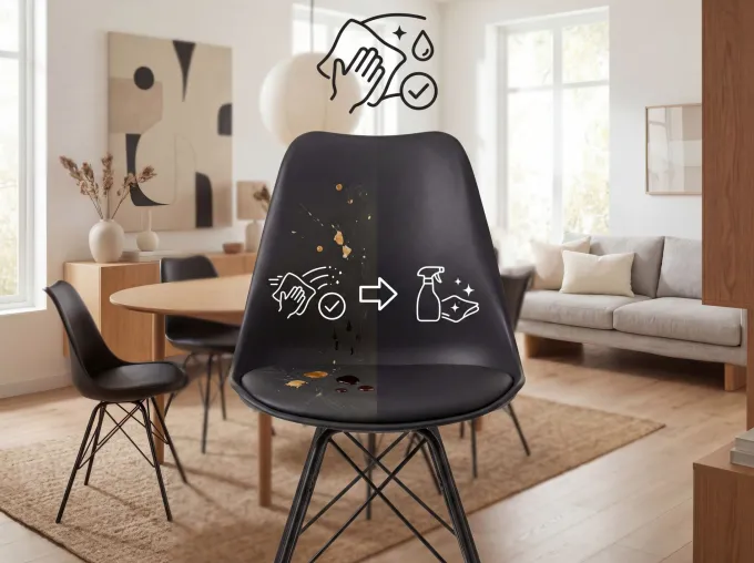 FineBuy 2er Set Esszimmerstuhl Küchenstuhl Kunstleder Design Polsterstuhl Stuhl