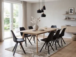 FineBuy 2er Set Esszimmerstuhl Kunstleder Polsterstuhl Küchenstuhl Skandinavisch