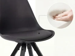 FineBuy 2er Set Esszimmerstuhl Kunstleder Polsterstuhl Küchenstuhl Skandinavisch