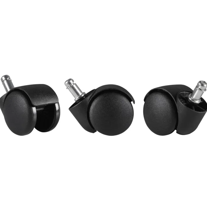 FineBuy 5er Set Rollen für Bürostuhl 11 Teppichbodenrollen 50 mm Weichbodenrollen