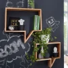 FineBuy 2er Set Wandregale Massivholz Akazie Regal Wand Wandboard Cubes