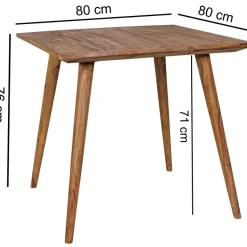 FineBuy Esstisch Holz Massiv Esszimmertisch Sheesham Küchentisch Klein Rustikal