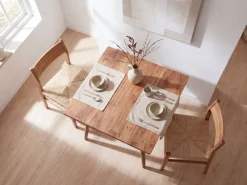 FineBuy Esstisch Holz Massiv Esszimmertisch Sheesham Küchentisch Klein Rustikal