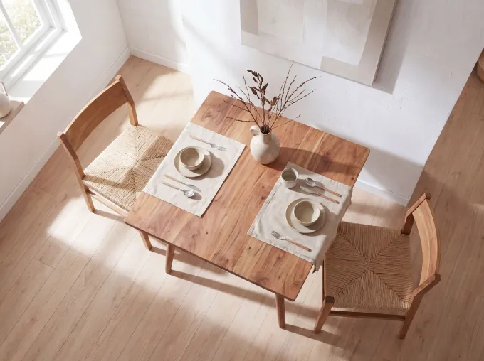 FineBuy Esstisch Holz Massiv Esszimmertisch Sheesham Küchentisch Klein Rustikal