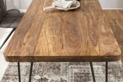 FineBuy Esstisch Massiv Esszimmertisch Holztisch Sheesham Holz Tisch