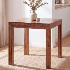 FineBuy Esstisch Massivholz Sheesham Esszimmer-Tisch Küchentisch Landhaus-Stil