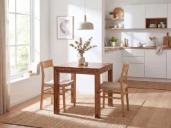 FineBuy Esstisch Massivholz Sheesham Esszimmer-Tisch Küchentisch Landhaus-Stil