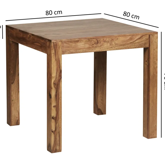 FineBuy Esstisch Massivholz Sheesham Esszimmer-Tisch Küchentisch Landhaus-Stil