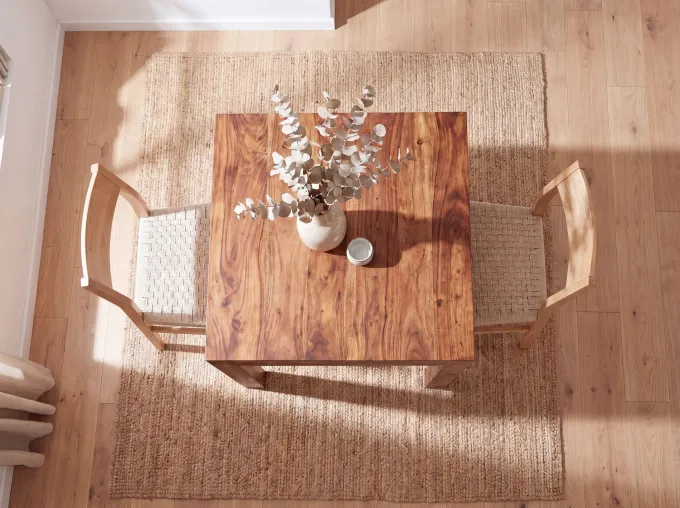 FineBuy Esstisch Massivholz Sheesham Esszimmer-Tisch Küchentisch Landhaus-Stil