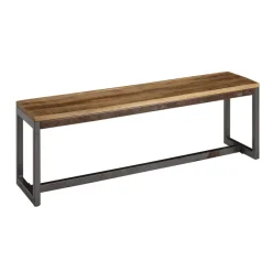 FineBuy Esszimmerbank Mango Massivholz 120x46x45 cm Holzbank Essbank ohne Lehne