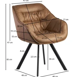 FineBuy Esszimmerstuhl Wildlederoptik Küchenstuhl Stoff Schalenstuhl Stuhl 110kg