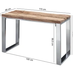 FineBuy Konsolentisch 115 cm Anrichte Konsole Industrial Massiv Laptoptisch
