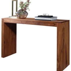 FineBuy Konsolentisch Massivholz Konsole Schreibtisch 115x40x75 cm Flurtisch