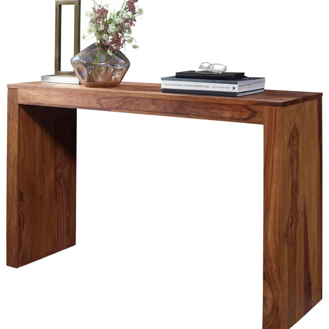 FineBuy Konsolentisch Massivholz Konsole Schreibtisch 115x40x75 cm Flurtisch