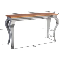 FineBuy Konsolentisch Massivholz 130 cm Flurtisch Anrichte Modern Schreibtisch