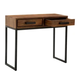 FineBuy Konsolentisch Sheesham Massivholz 90x76x36 cm Flurtisch Anrichte Schmal